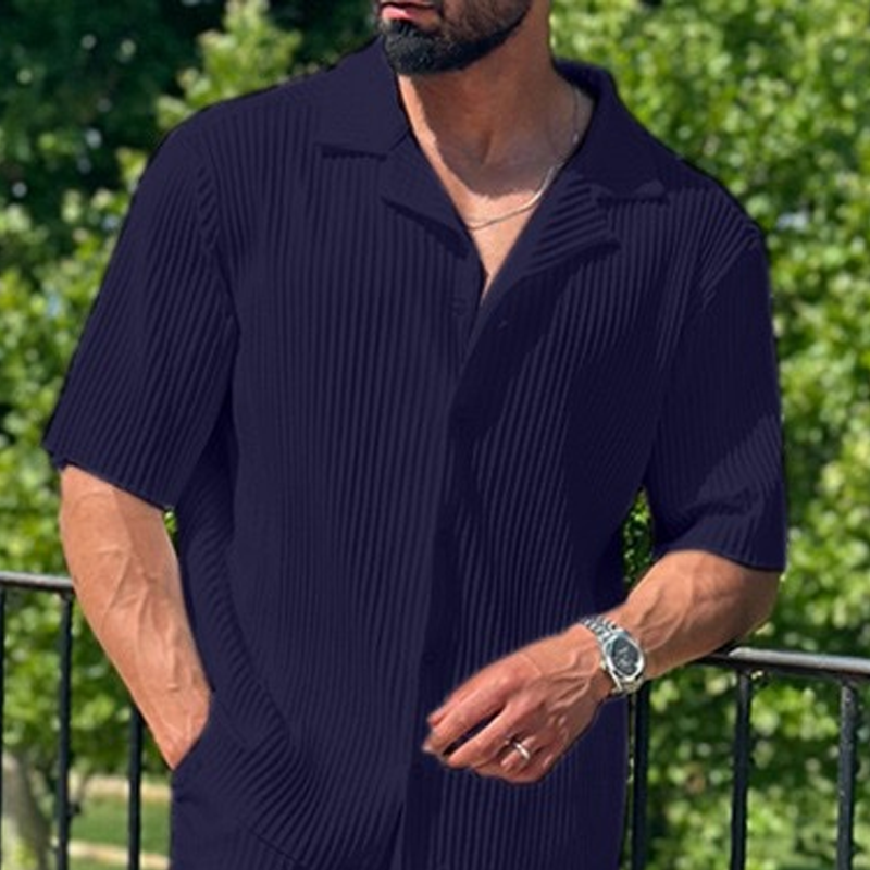 Sports Men Suit Fashion Casual Short-sleeved Trousers Two-piece Set