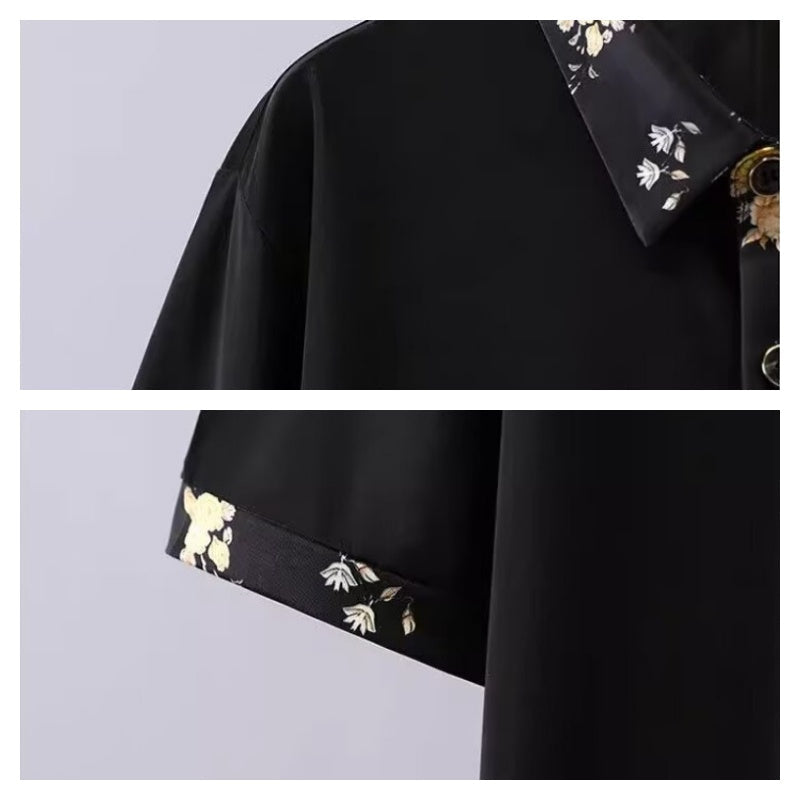 Men's Casual Printed Short-Sleeve Shirt