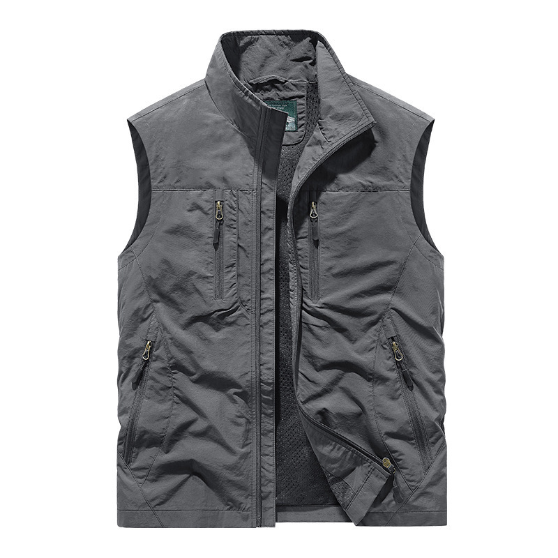 Men's Oversized Sleeveless Vest Jacket with Pockets