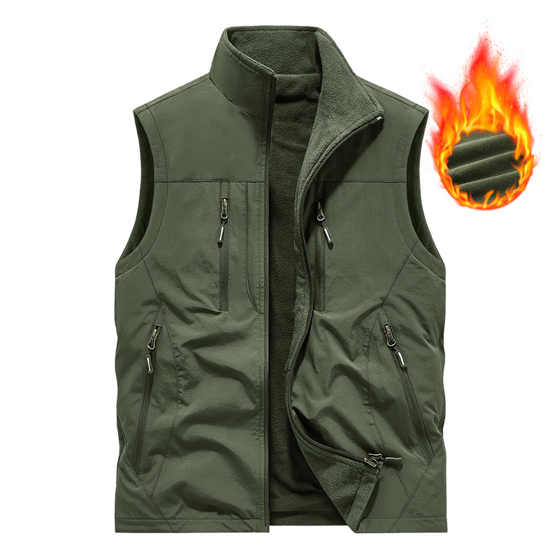 Men's Oversized Sleeveless Vest Jacket with Pockets