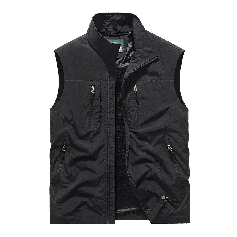 Men's Oversized Sleeveless Vest Jacket with Pockets