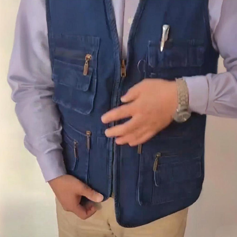 Men's Cotton Denim Vest-Plush Lining & Unlined Styles