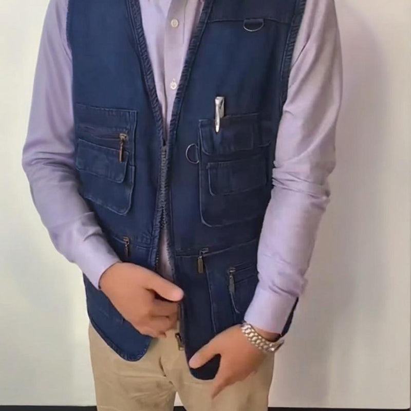 Men's Cotton Denim Vest-Plush Lining & Unlined Styles