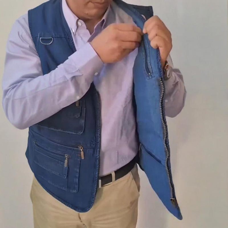 Men's Cotton Denim Vest-Plush Lining & Unlined Styles