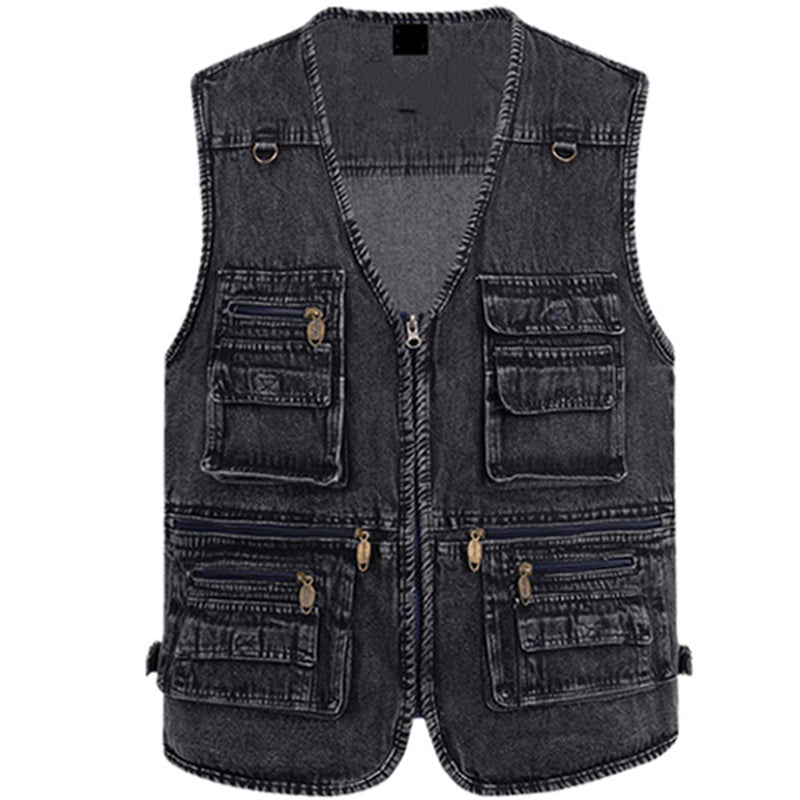 Men's Cotton Denim Vest-Plush Lining & Unlined Styles