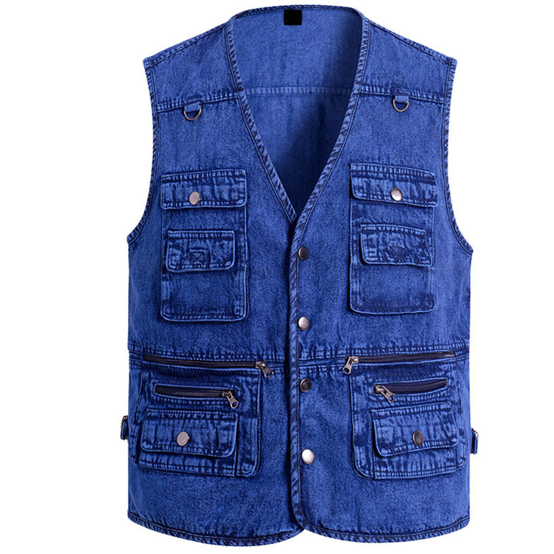 Men's Cotton Denim Vest-Plush Lining & Unlined Styles