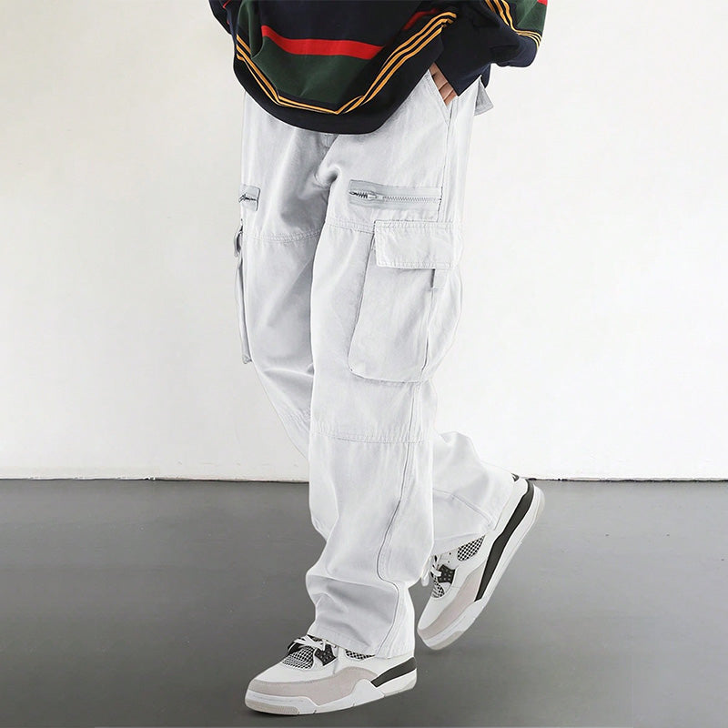 Men’s Trendy Loose Fit Pants with Multi-Pocket