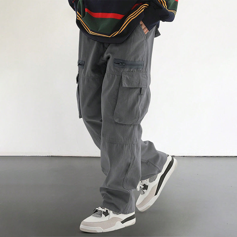 Men’s Trendy Loose Fit Pants with Multi-Pocket