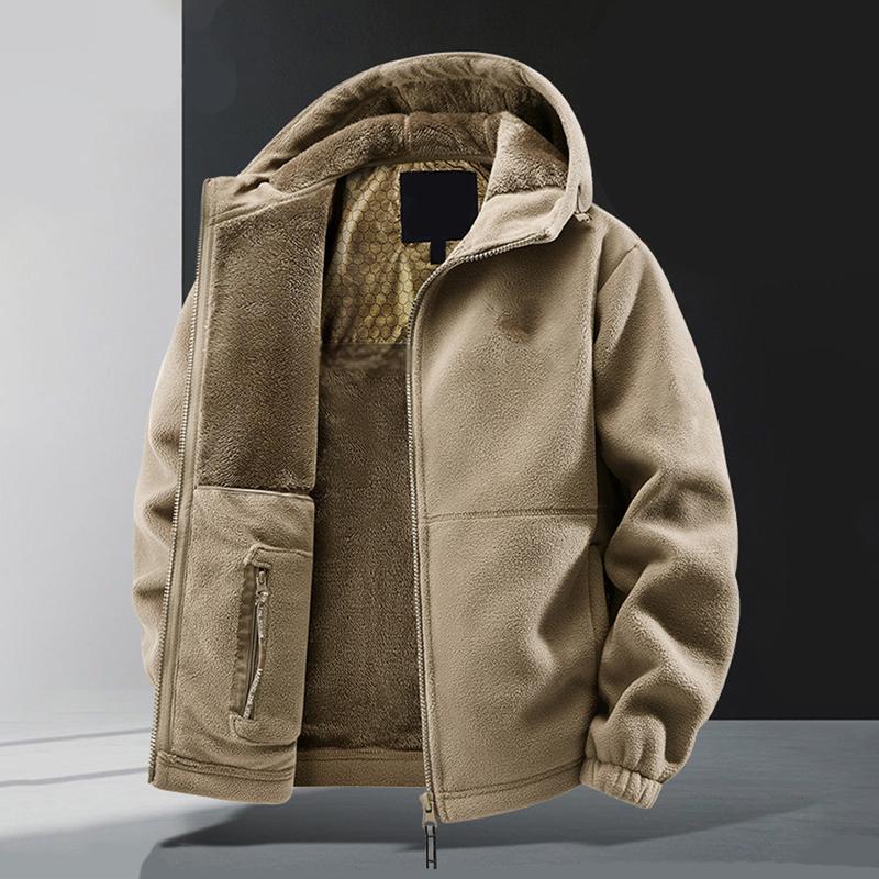 Men's Hooded Casual Warm Jacket with Zipper