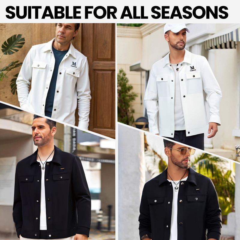 Men's Windproof Lightweight Button-Down Jacket