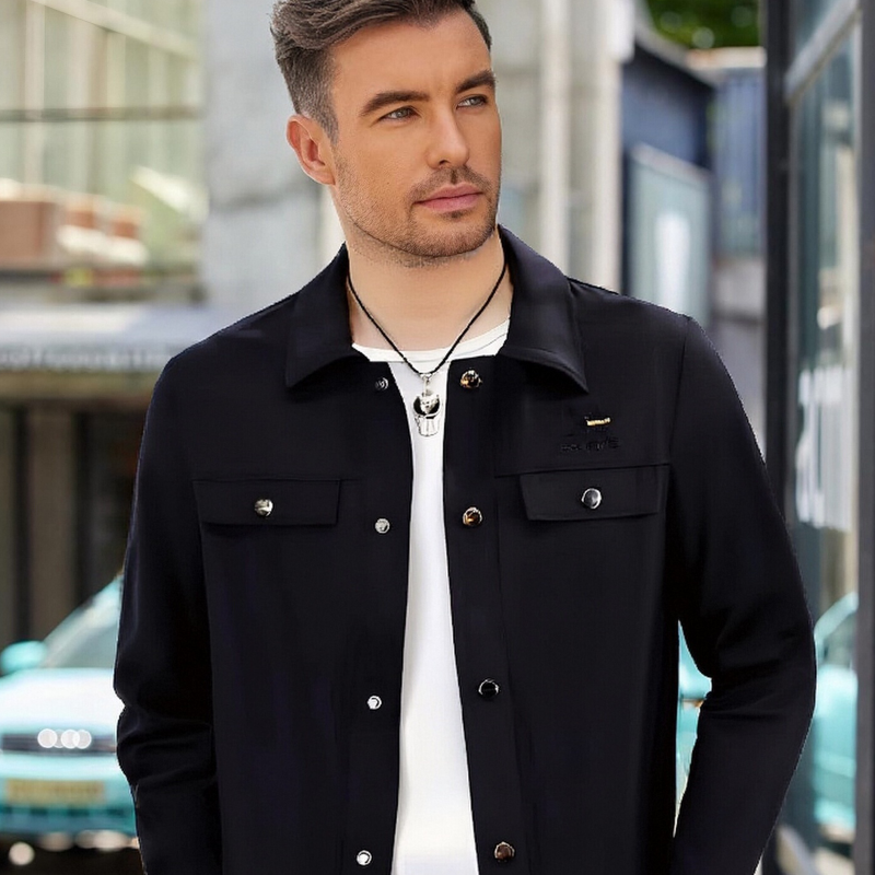 Men's Windproof Lightweight Button-Down Jacket
