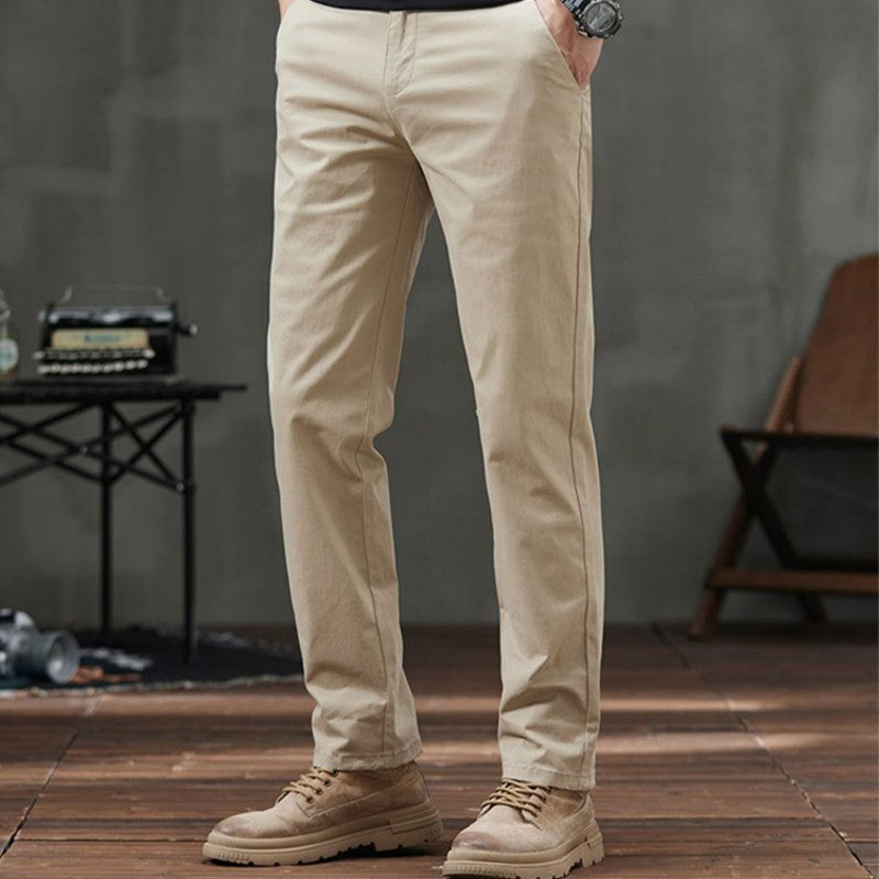 Men's Straight Fit Casual Pants with Pockets