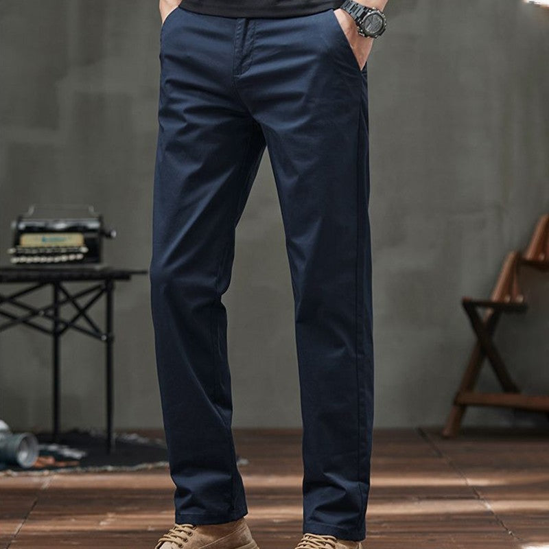 Men's Straight Fit Casual Pants with Pockets
