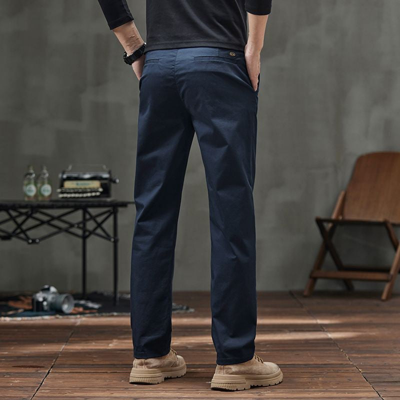 Men's Straight Fit Casual Pants with Pockets