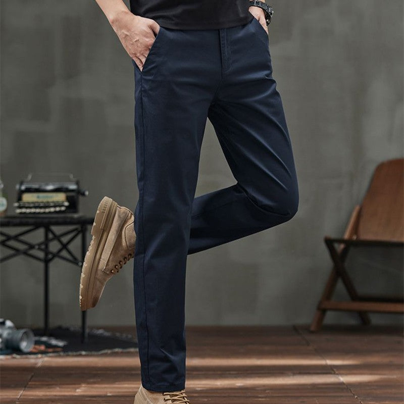 Men's Straight Fit Casual Pants with Pockets