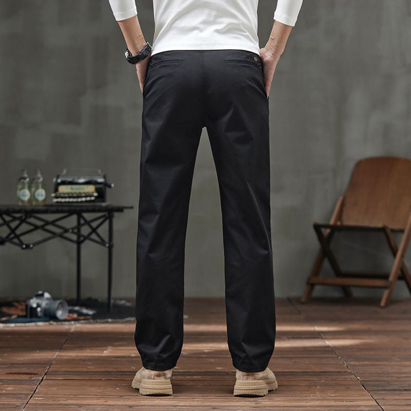 Men's Straight Fit Casual Pants with Pockets