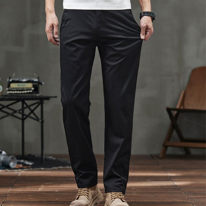 Men's Straight Fit Casual Pants with Pockets