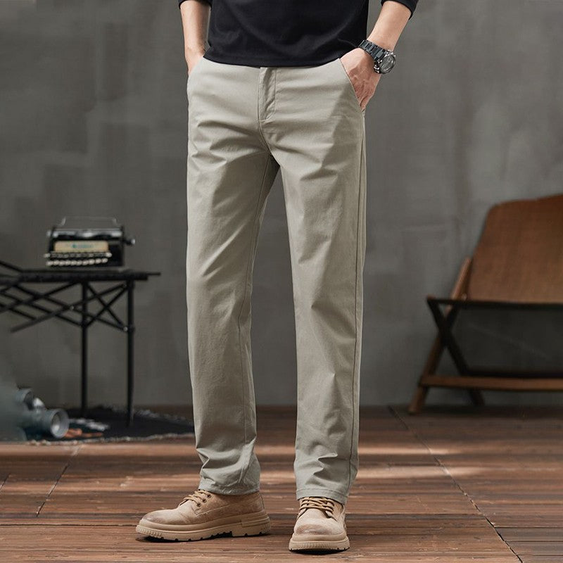 Men's Straight Fit Casual Pants with Pockets