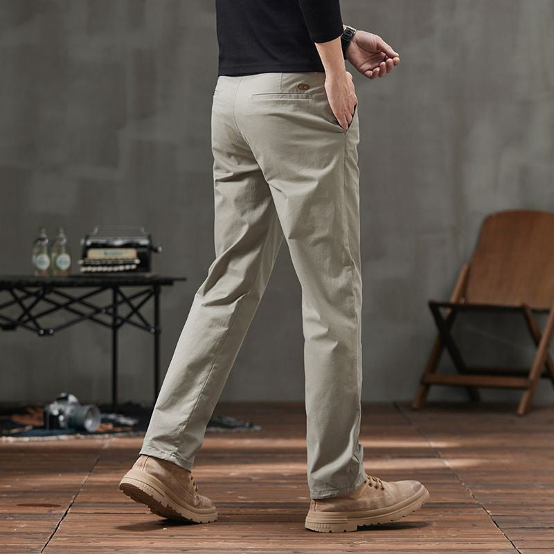 Men's Straight Fit Casual Pants with Pockets