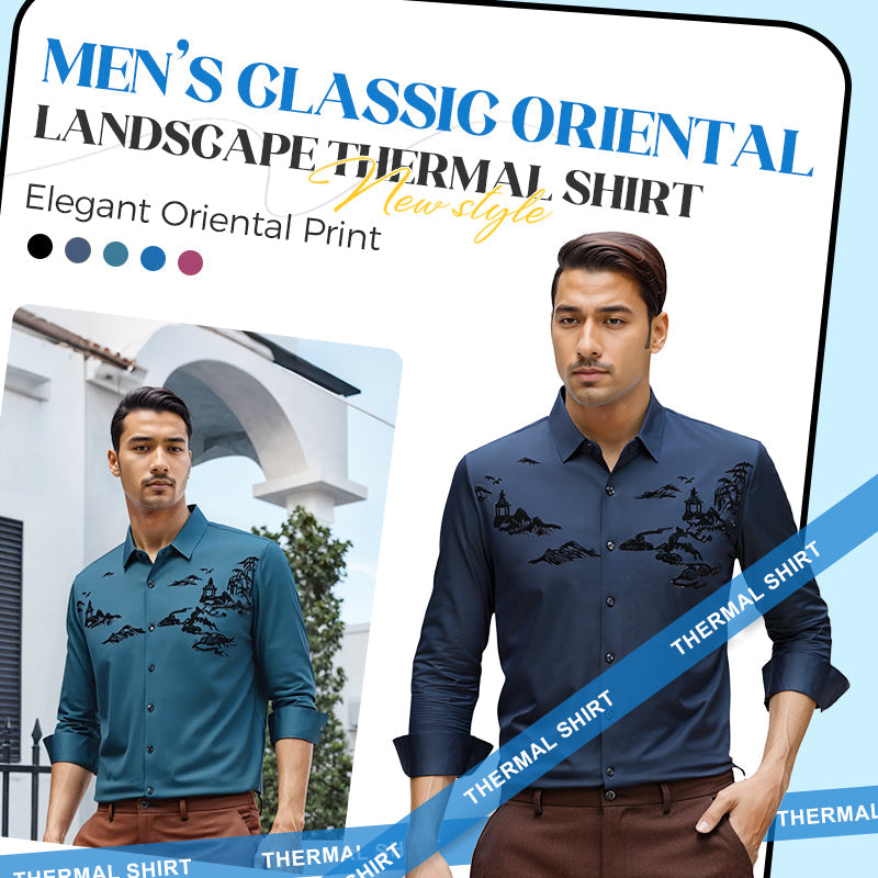 Men’s Classic Oriental Landscape Thermal Shirt