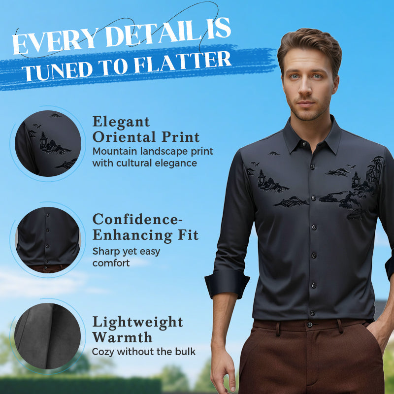 Men’s Classic Oriental Landscape Thermal Shirt