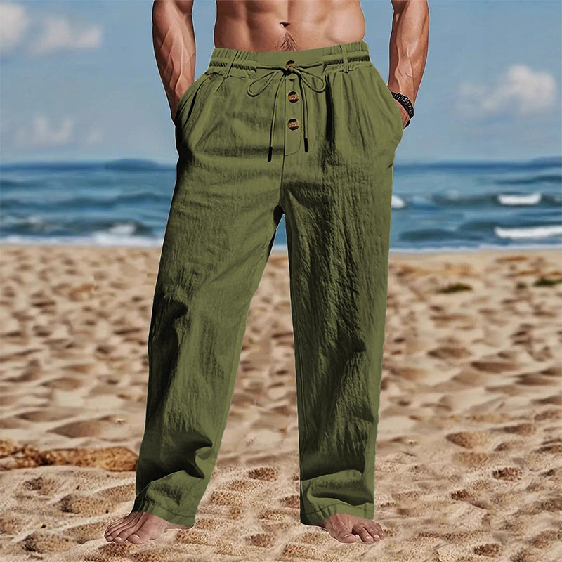 Men's Casual Straight-Leg Drawstring Pants