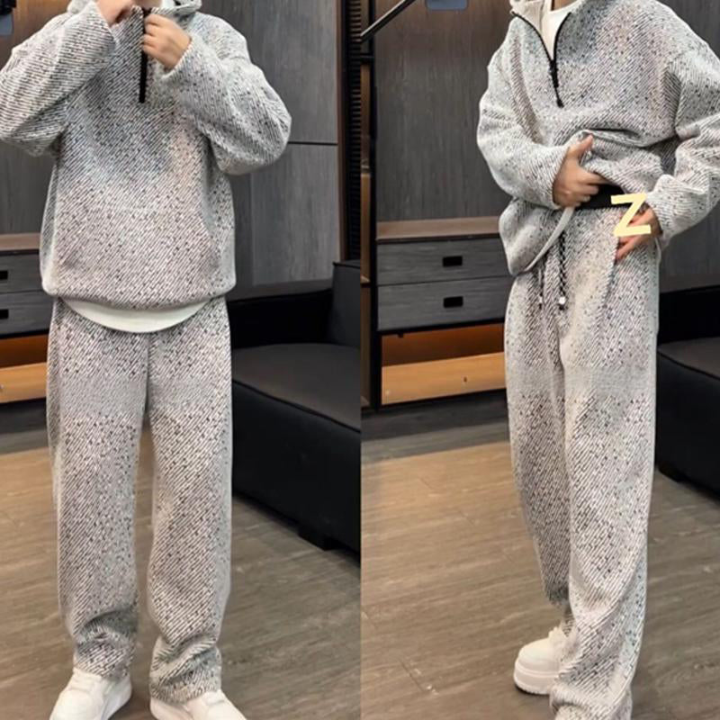 Men’s Stylish Hoodie & Wide Leg Pants 2-Piece Set