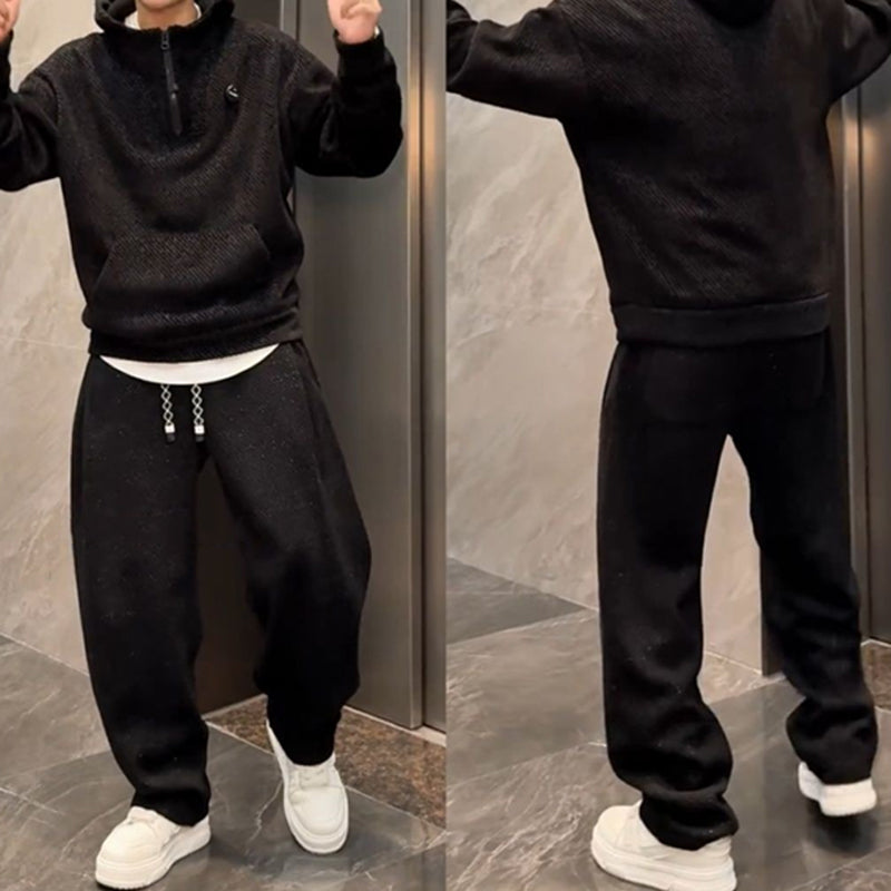 Men’s Stylish Hoodie & Wide Leg Pants 2-Piece Set