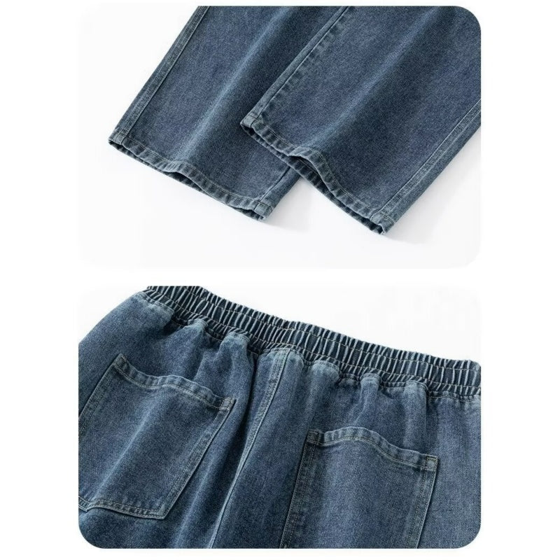 Men's Casual Loose Fit Wide Leg Jeans