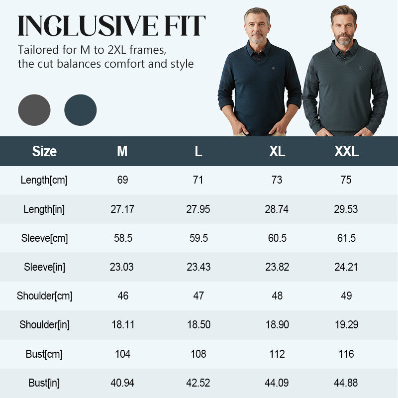 👕 60% OFF! 📢 Men's Plaid Mock 2-Piece Top – Stylish & Comfortable ✨