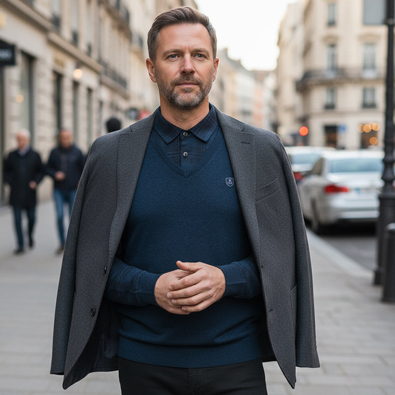 👕 60% OFF! 📢 Men's Plaid Mock 2-Piece Top – Stylish & Comfortable ✨