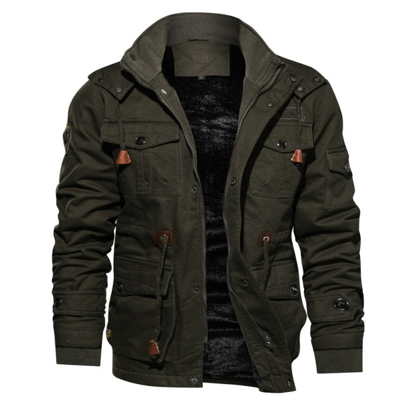 Men's Winter Drawstring Cotton Military Driver Jacket - Comfort and Style Combined