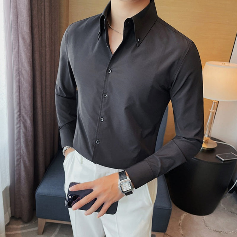 Classic Men's Slim-Fit Long-Sleeve Shirt