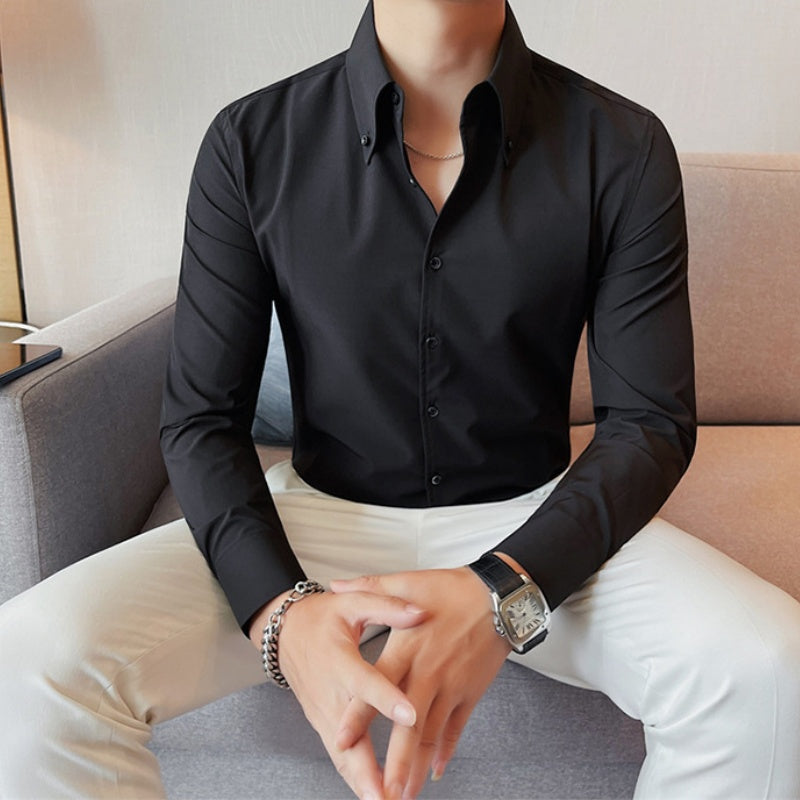 Classic Men's Slim-Fit Long-Sleeve Shirt