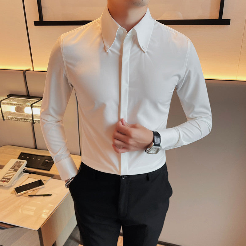 Classic Men's Slim-Fit Long-Sleeve Shirt