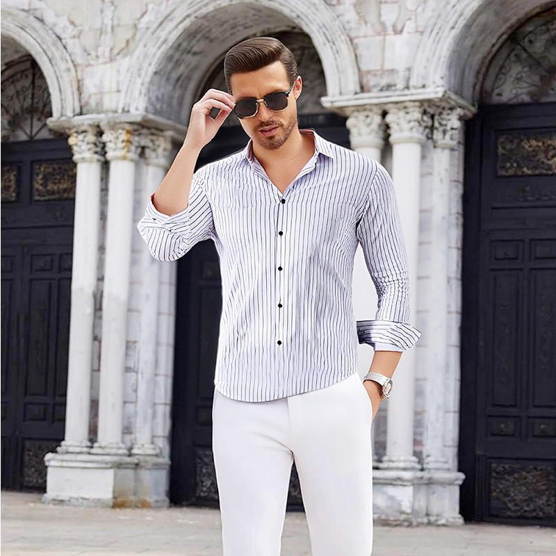 Men's Classic Striped Long Sleeve Shirt
